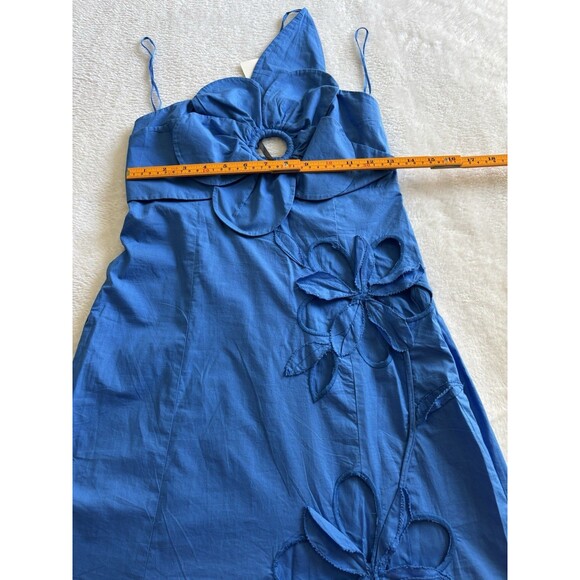 Anthropologie One Shoulder Cutwork Dress Sz XS Blue - Picture 5 of 9